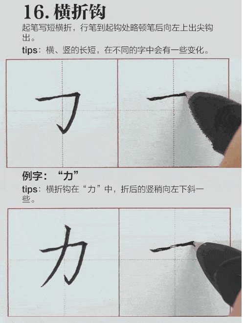 (动图教学)32种笔画硬笔楷书,给你,再也不怕字丑见不得人