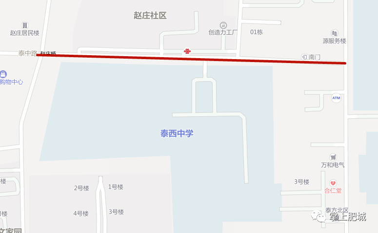 肥城一中:文化路与长山街交汇处到文化路与向阳街交汇处.