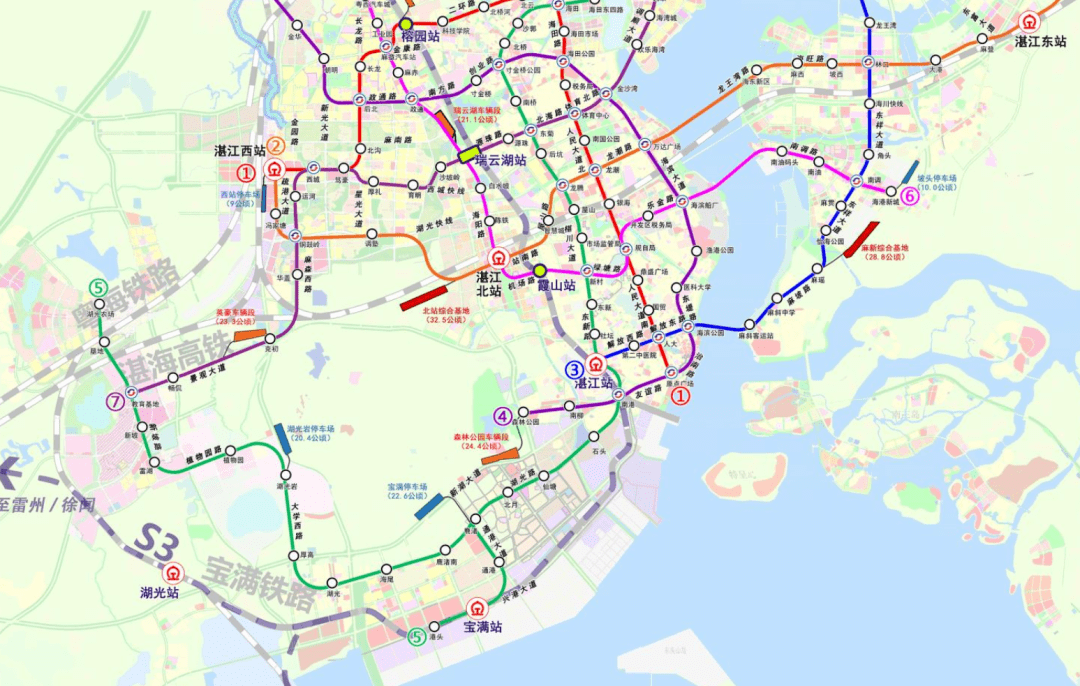 湛江7条地铁线路规划公示啦湛江市城市轨道交通专项规划修编草案公示