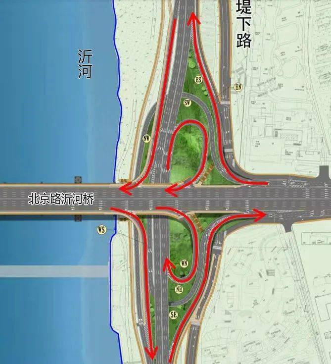 北京路沂河桥东西两岸立交上下桥匝道