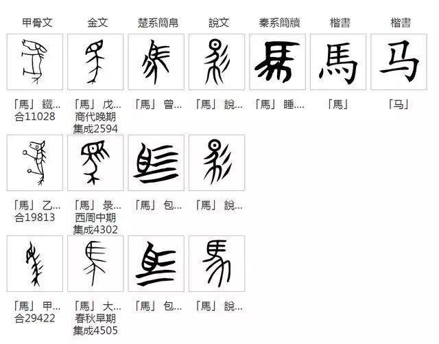 马-字源演变图片内容来自网络 版权归原作者所有返回搜狐,查看更多