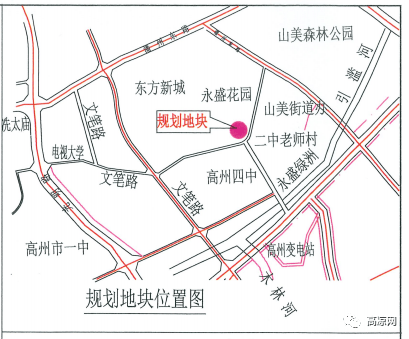 高州市区这个位置将建住宅楼共56套总用地面积780平方米