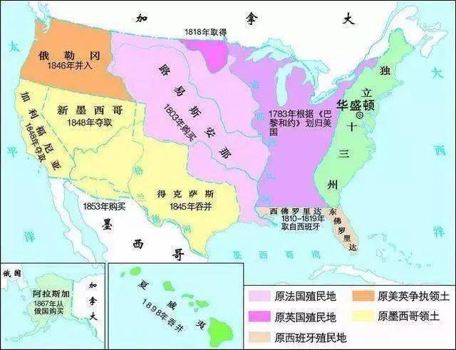 1803年,拿破仑将整个路易斯安那领地以每英亩4美分的低价卖给美国