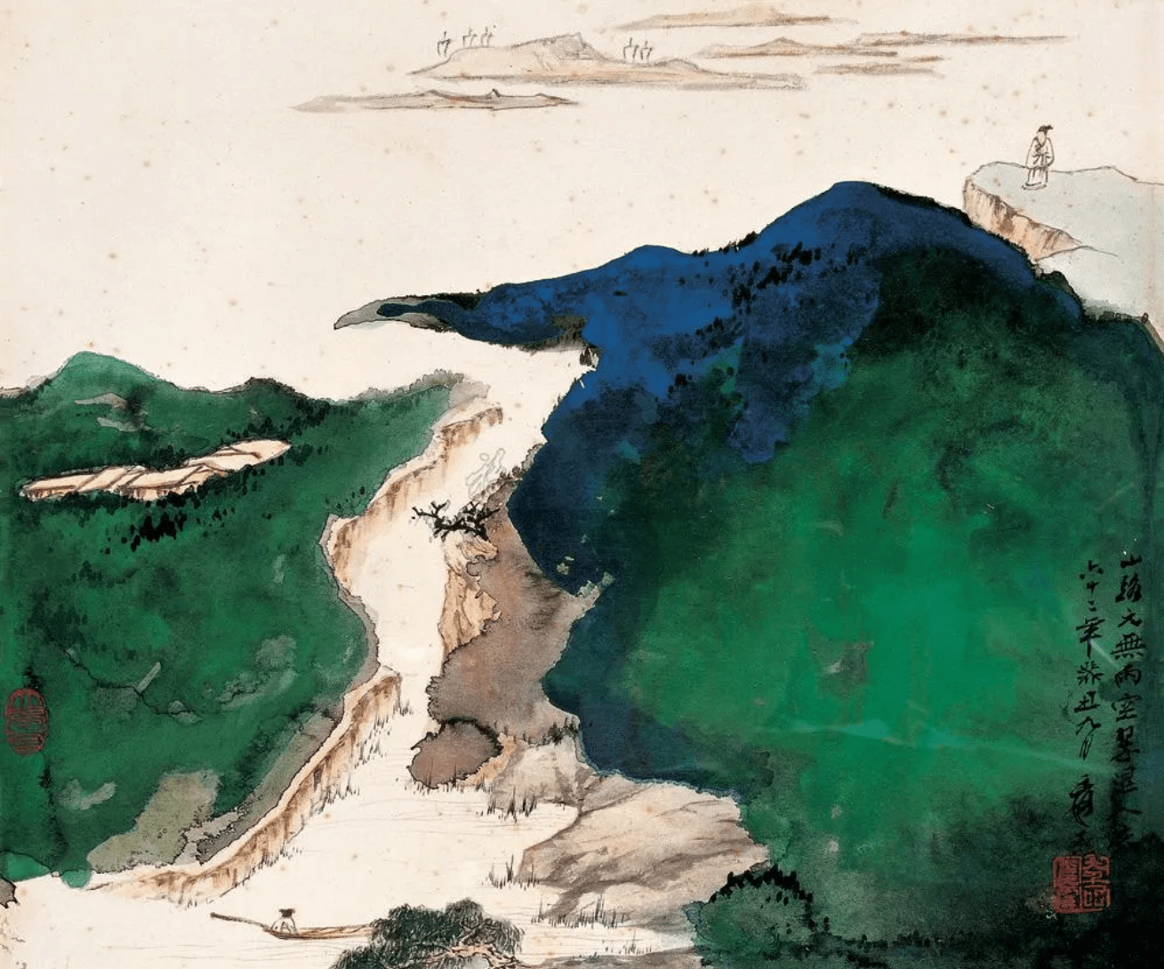 张大千与中国近现代青绿山水画的复兴_王希孟_江山_传统