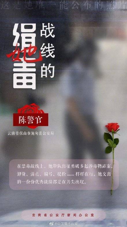 这是缉毒女警唯一能公布的照片
