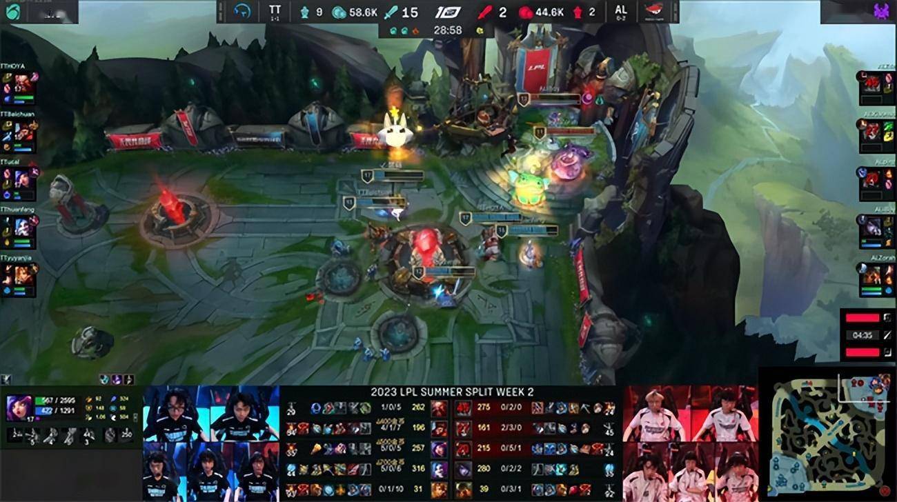 LOL-LPL：zdz科加斯上单一打二反杀赛恩，AL 2-1击败TT解锁首胜