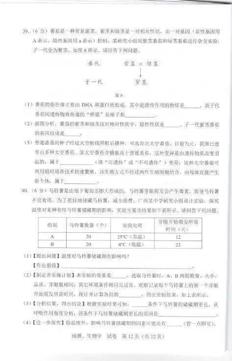 2023年广西中考真题全科卷含答案（无水印）