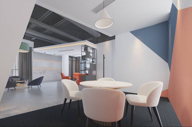 优泰健康办公接待区设计,现代简约风格装修/南宁办公室装修公司