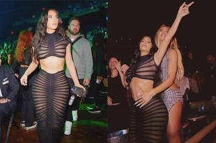 42岁单身卡戴珊穿半透视装 霸气又美艳