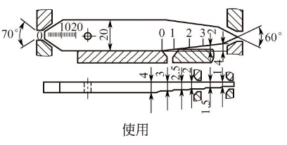 (3)焊缝量规使用时,旋松固定游标用的紧固螺钉即可测量.