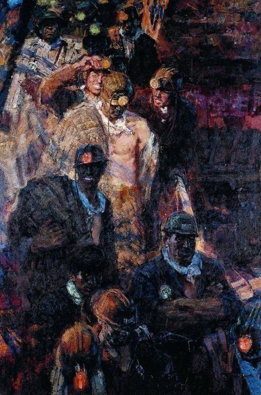 《乌金滚滚》油画 中国美术馆收藏195x134cm 1982年 吴云华