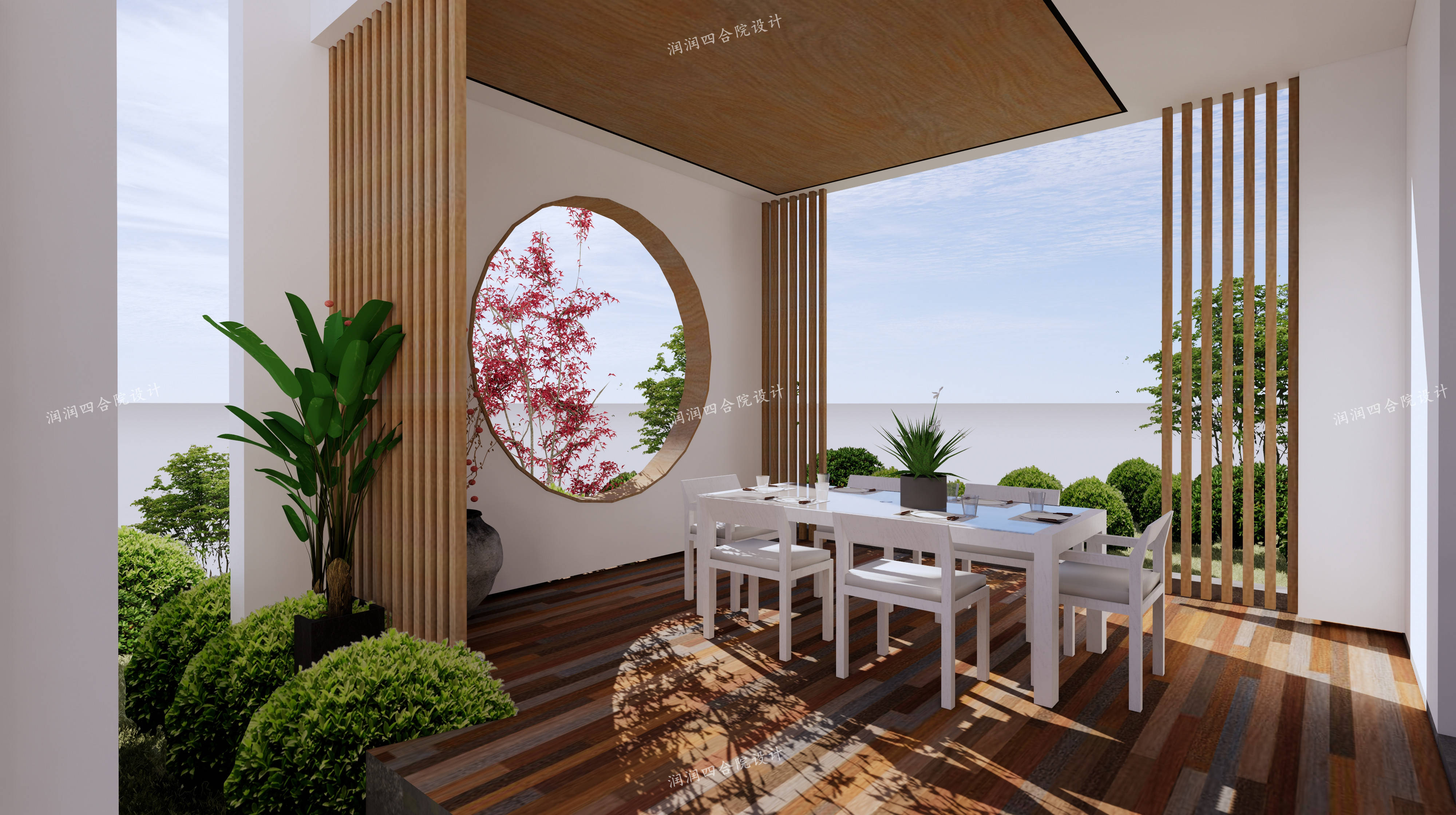 上的两层现代轻中式别墅,村民们都以为是要做民宿——润润四合院设计