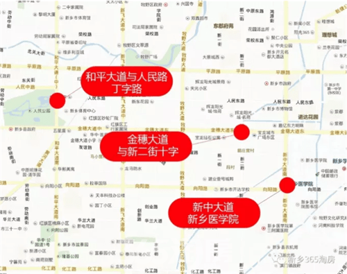 我們推測新鄉新建3座過街天橋的位置分別為:新中大道新鄉醫學院,金穗