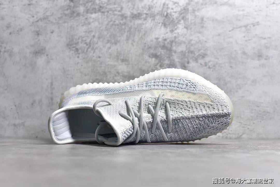 海大富潮鞋世家yeezy350v2cloudwhite新冰藍真假拆解對比圖