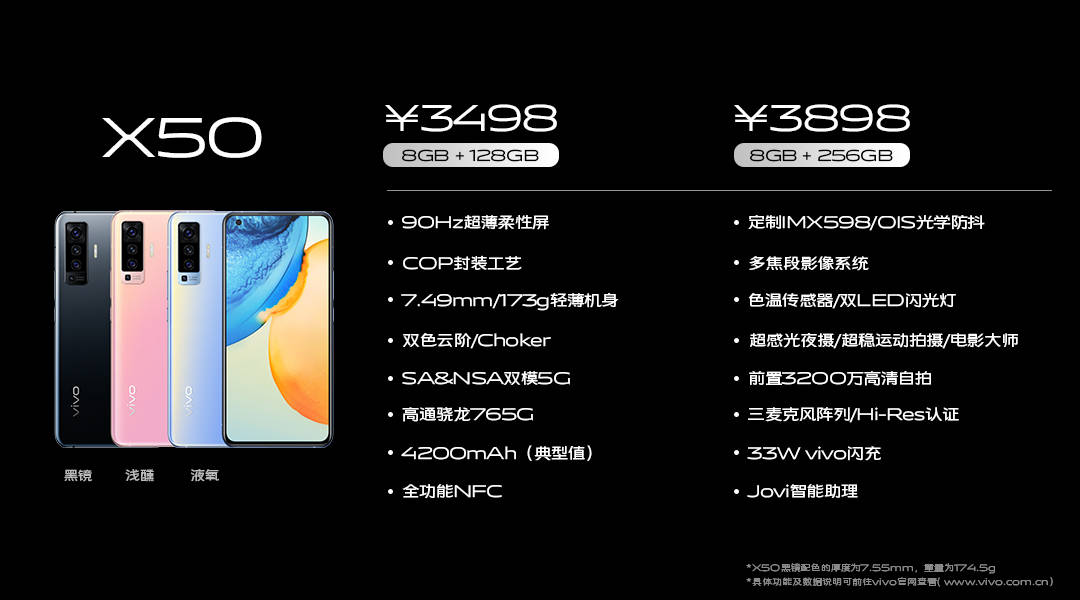 售价最低3498元起 vivo X50明天开售(图7)