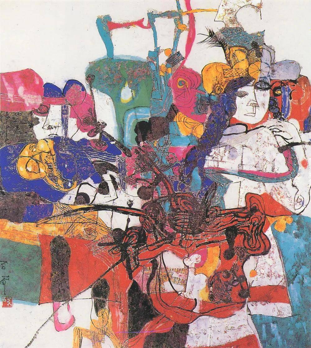 水墨生灵的形翼密语石虎作品印象