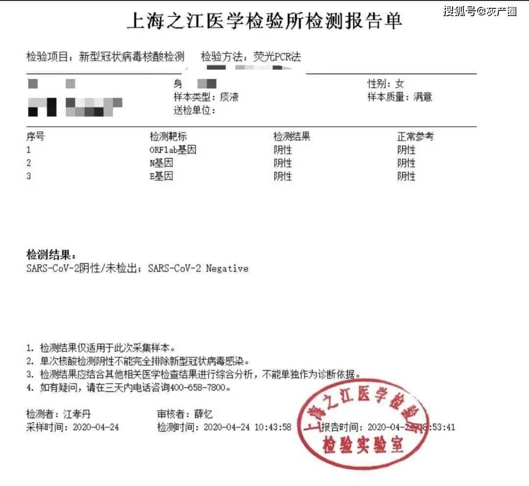 沈阳核酸检测报告图片