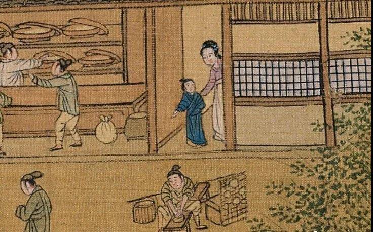 古代集市上的套圈游戏,直到现在也是地摊上最经典的游戏.