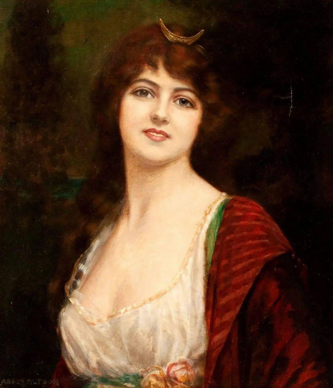 油画欣赏英国古典大师笔下少女的肤色和薄纱细腻柔和