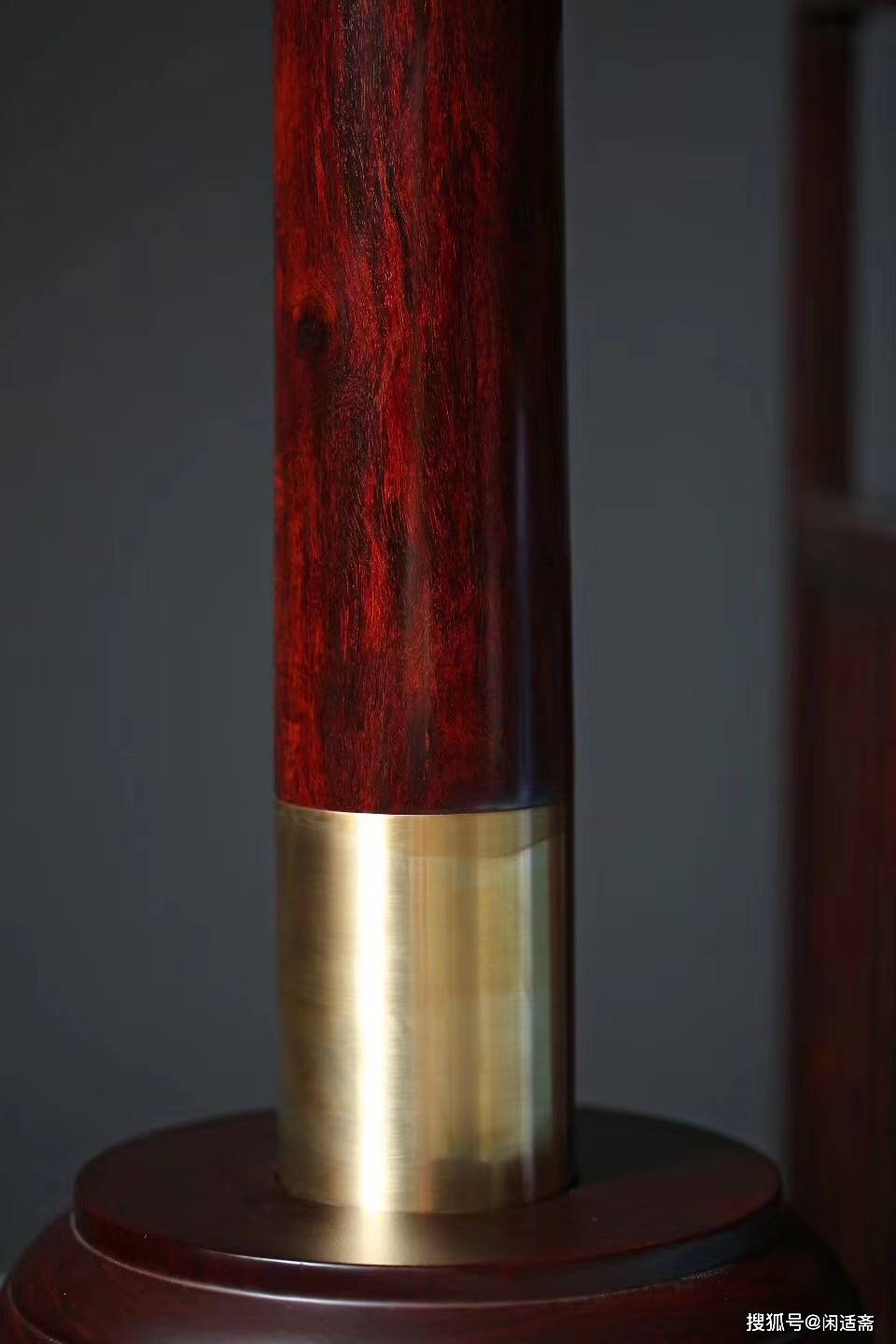 印度小叶紫檀,迎福旺财风水柱,家居摆件_底座