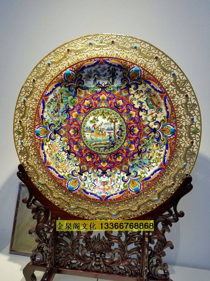 张同禄景泰蓝《辉煌同路》大富贵赏盘_作品