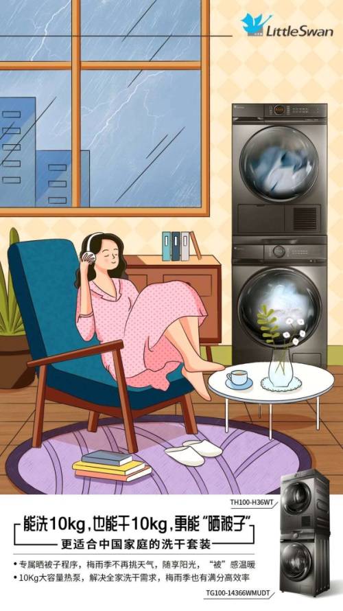 更适合中国家庭的健康分区洗护方式！小天鹅洗烘套装打造有品生活-家电圈官网