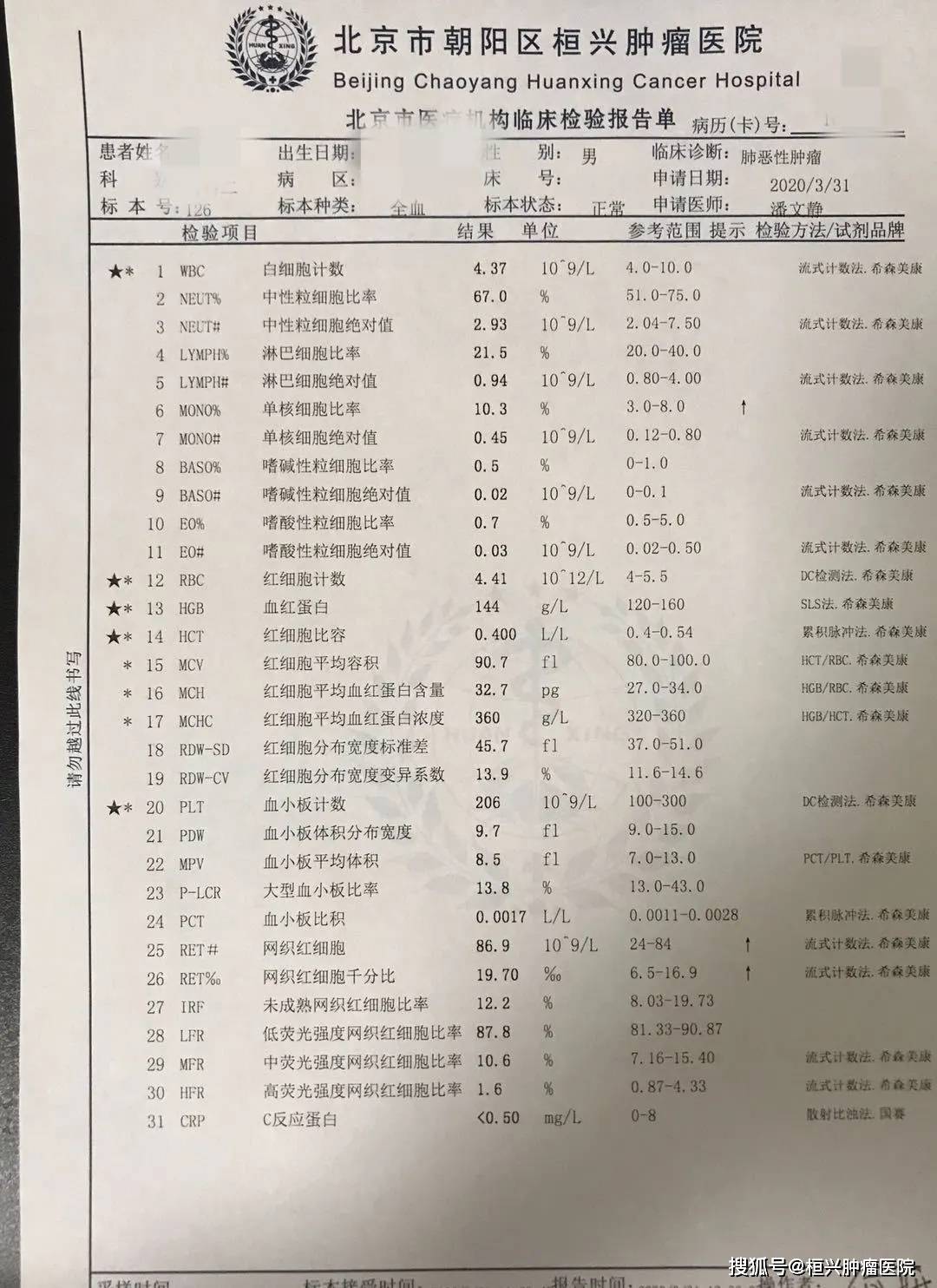 肺炎等,在血常规中常见异常指标是:白细胞,中性粒细胞以及淋巴细胞的