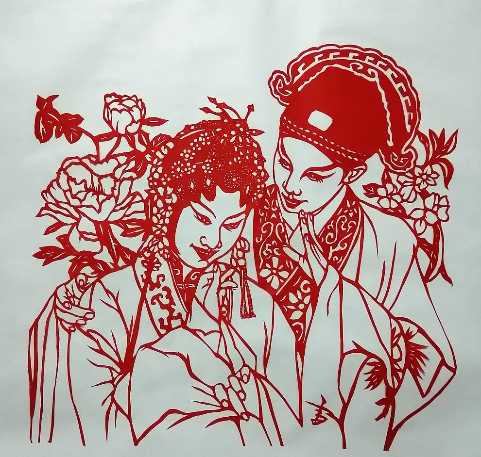 美青衣 俏花旦_剪纸