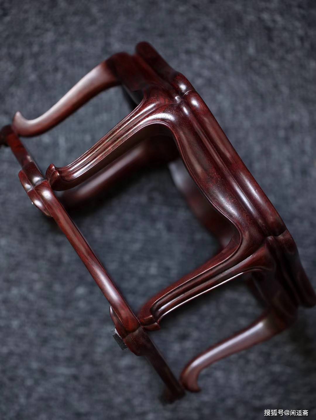 原创印度小叶紫檀六足底座文房雅器