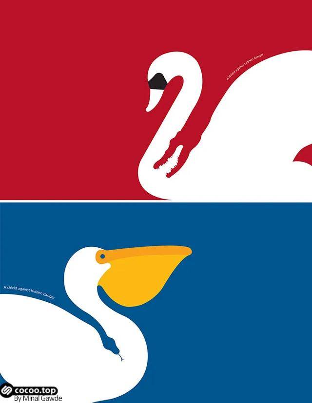 广告图形的视错觉手法逆流而上