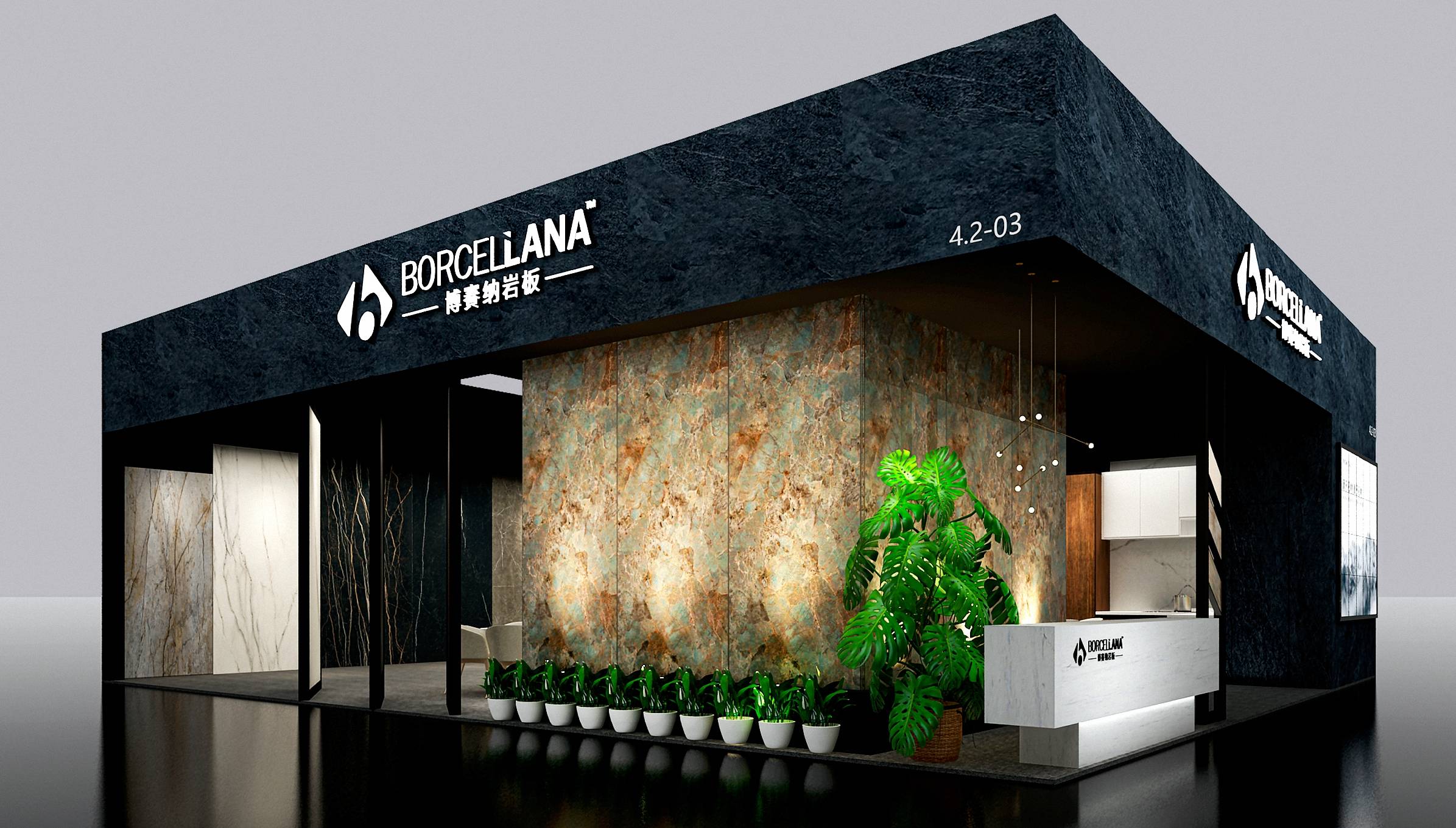 首次登上中国建博会的平台,但博赛纳岩板集多年生产,研发,设计于一身