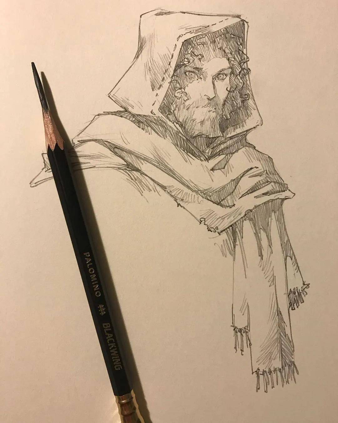 不管在哪都是高分素描造型笔触氛围都是满分