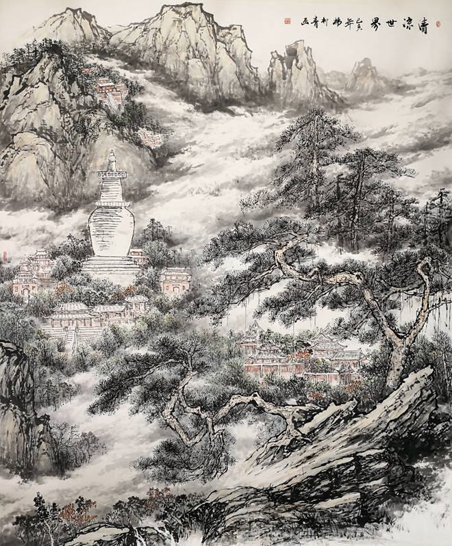 心灵深处一腔金色秀气画家杨柳青水墨山水观