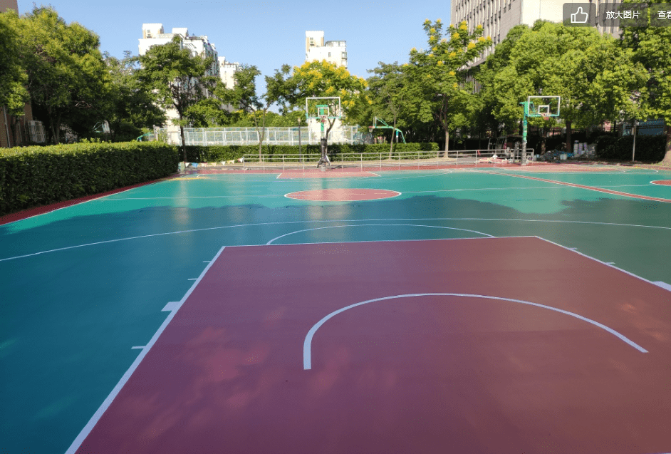 上海市宝山区杨鑫路388号杨泰实验学校硅pu篮球场