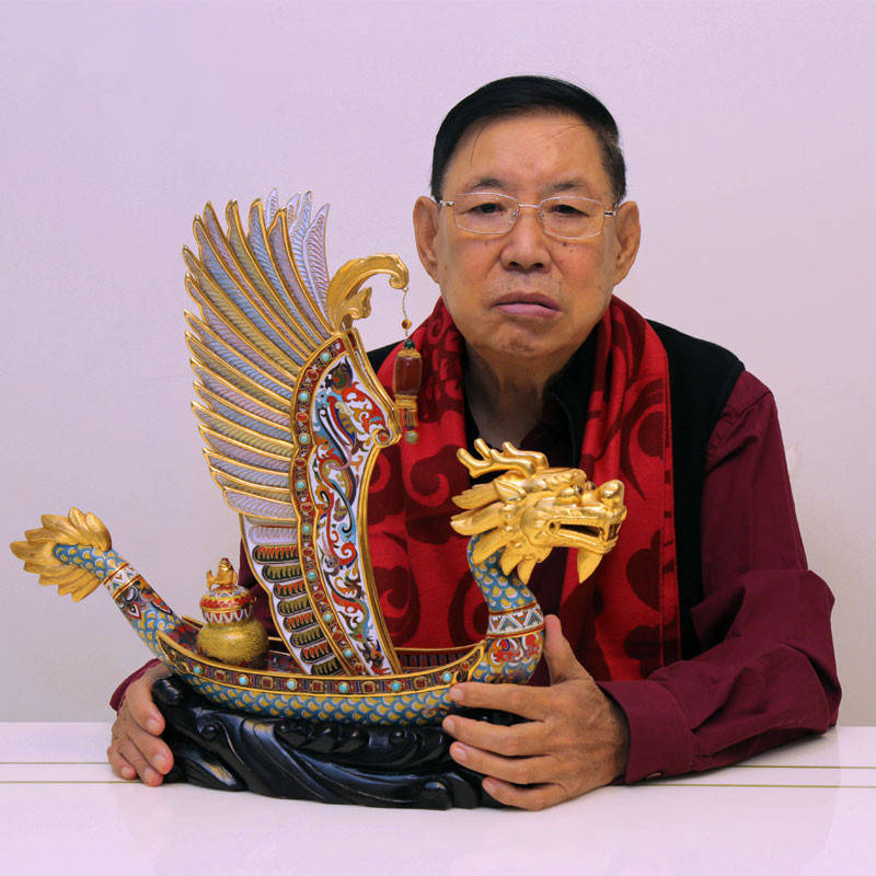 张同禄景泰蓝一帆风顺帆船