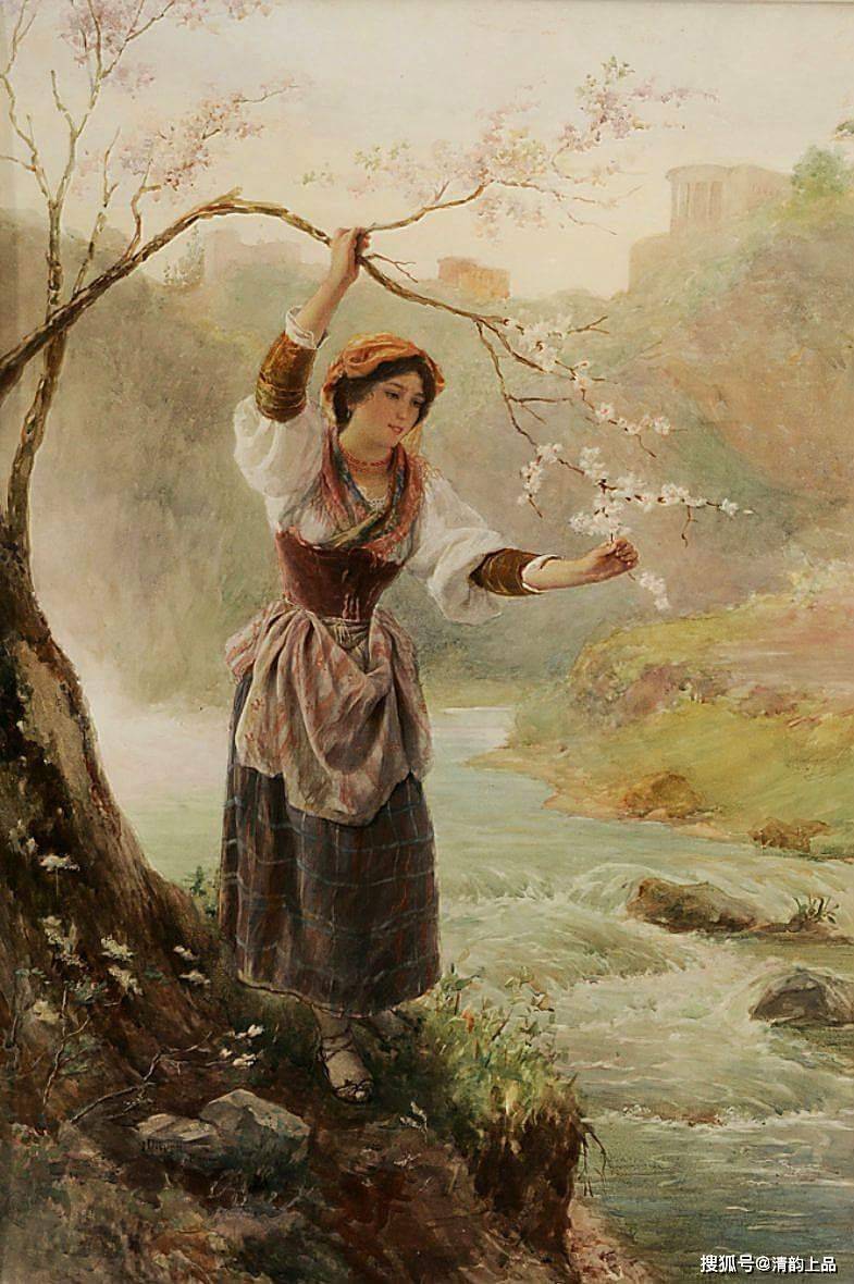 浪漫田园,意大利画家luigi olivetti绘画作品欣赏