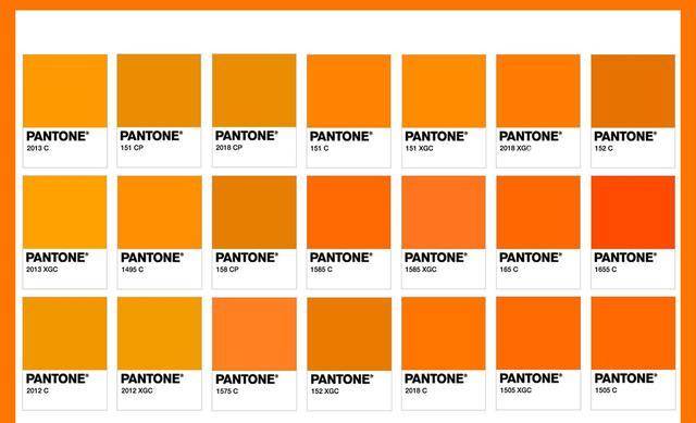 橙色分类及颜色示意图图片