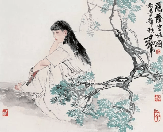 国画欣赏著名画家何家英画笔下的怜怜女儿态不同寻常的美感