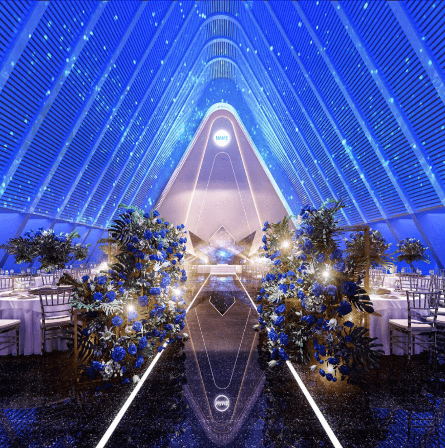 无实体预售期间,订单婚礼42888打 9折,全场高档鲜花布置.