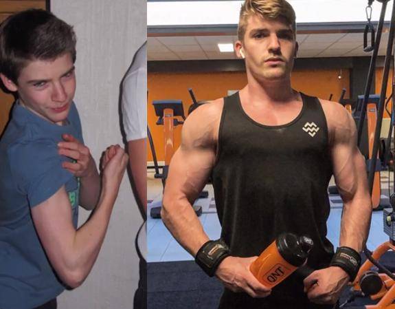 换算到平均每年锻炼时的肌肉增长量为第1年17斤,第2年10斤,第3年6斤