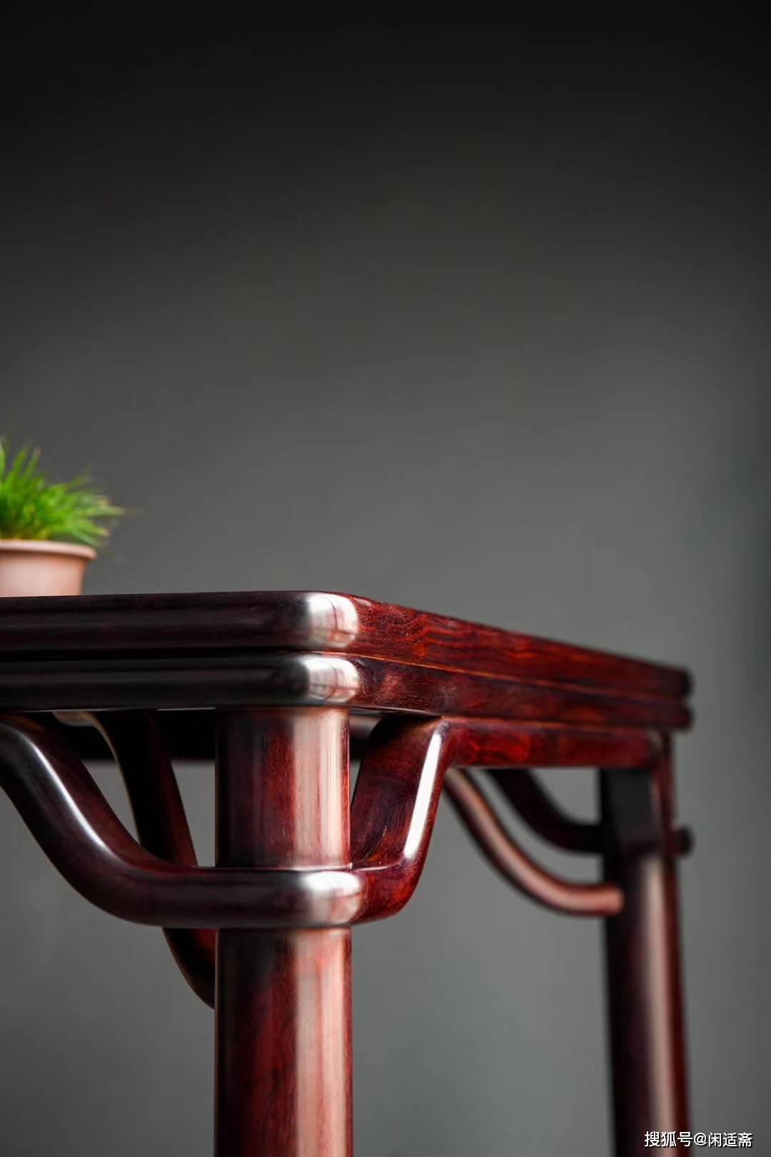 印度小叶紫檀家具,198无束腰裹腿罗锅枨大画桌_桌子