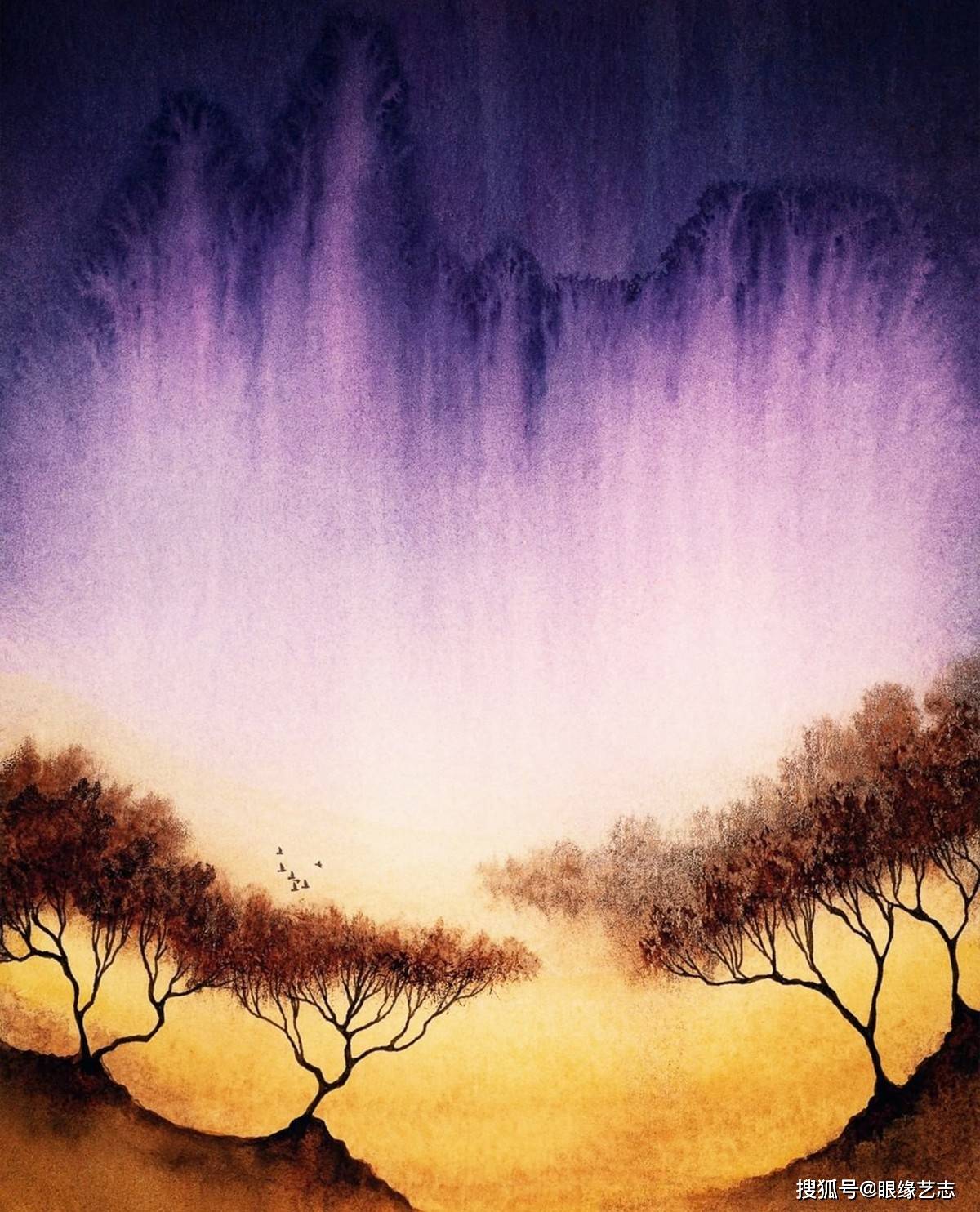 地球色素猎人:抽象的颗粒残影,风景画中的浩瀚与渺小_色彩