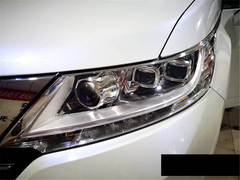 太原专业大灯改装 本田奥德赛车灯改装海拉五双光透镜加欧司朗cbi大灯