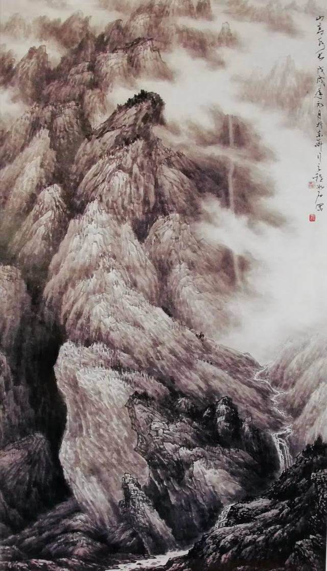 程冰石山水作品:240cmx120cm