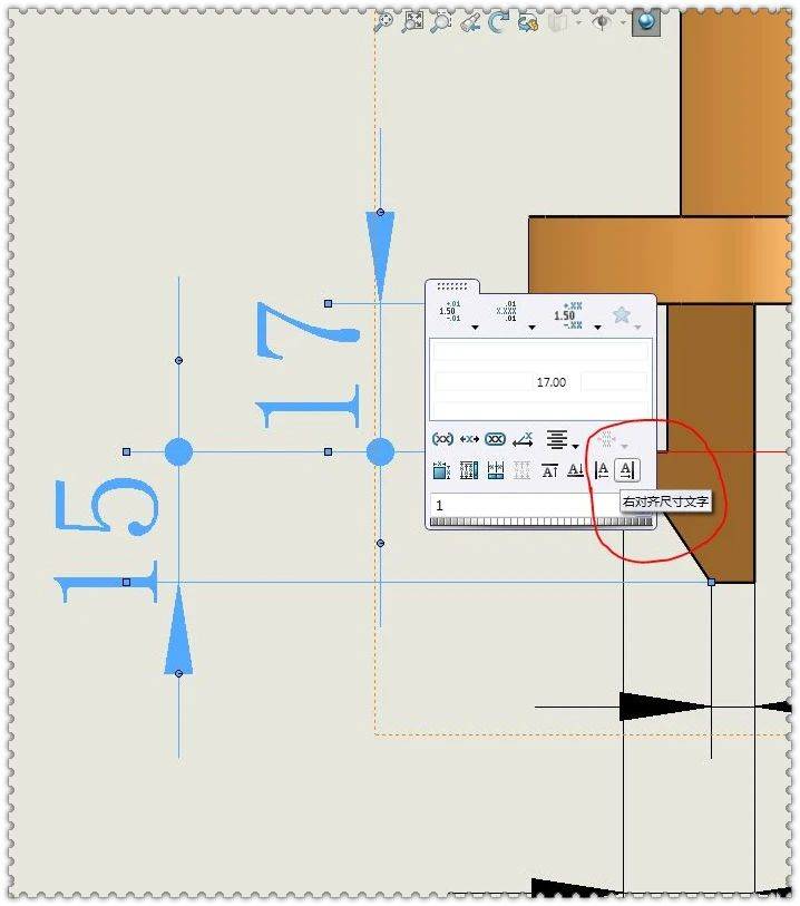 solidworks工程圖裡,如何把箭頭變成小圓點並對齊尺寸_圖紙