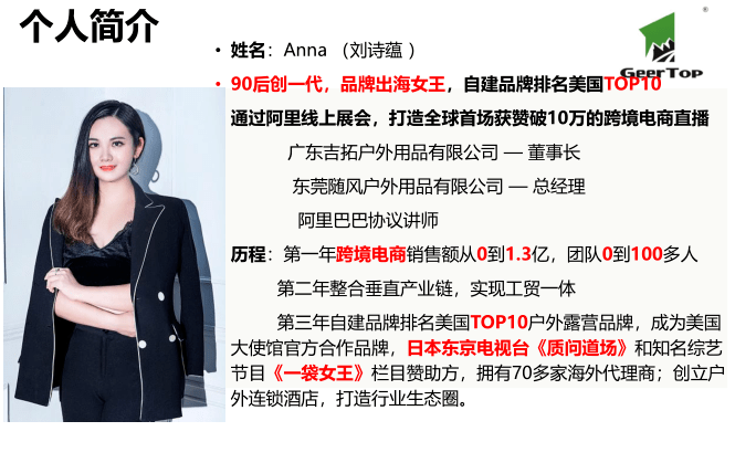 品牌出海女王安娜:公开分享自己跨境品牌成功打造经验