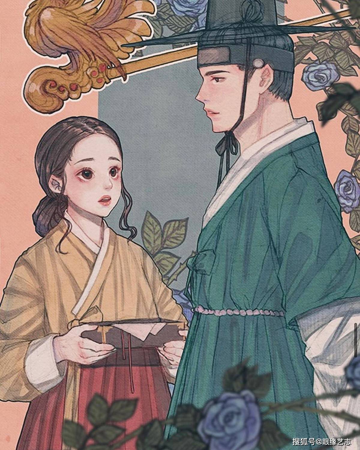 韩式穆夏风:微甜的古风韵味,自成一派的韩国服饰与插画