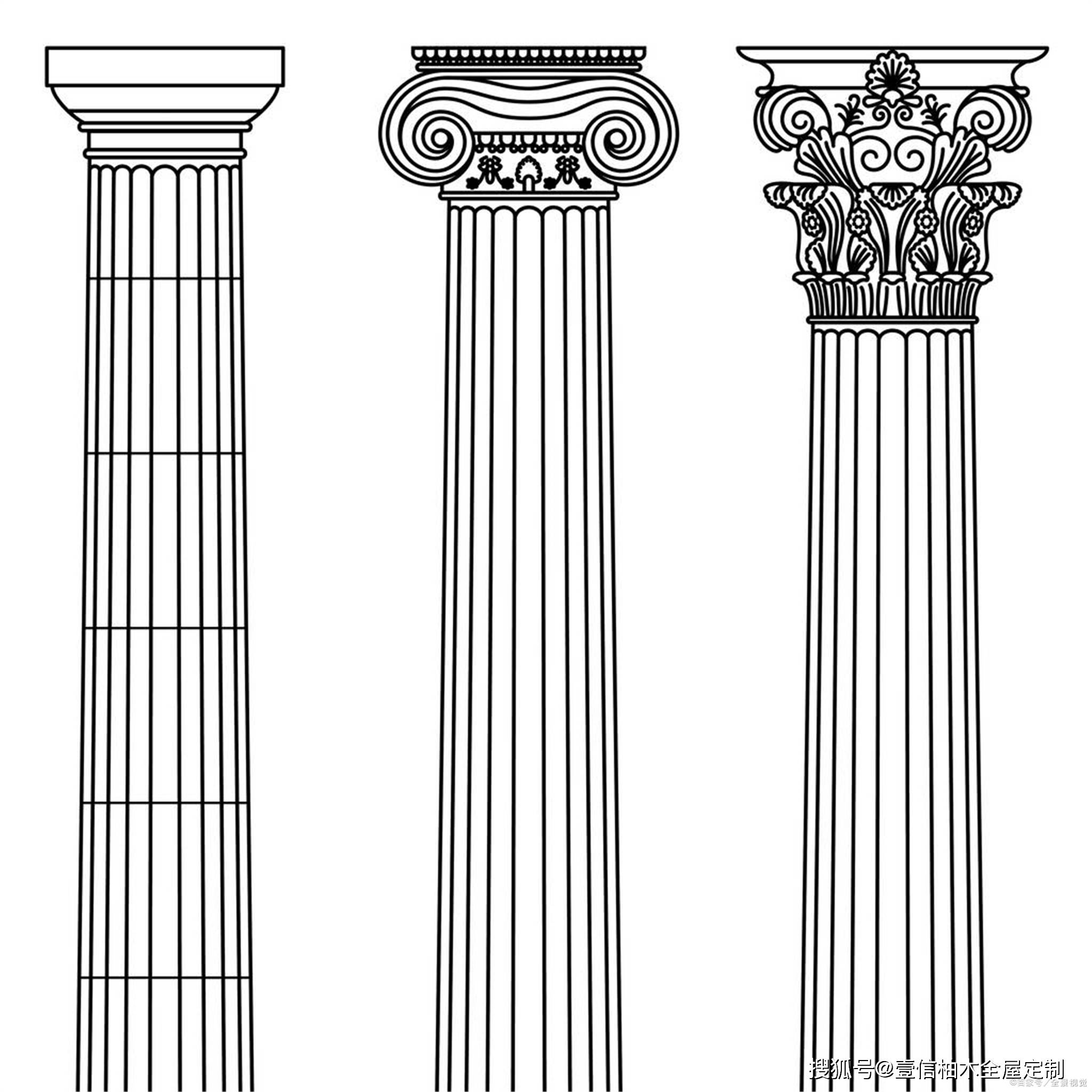 希腊柱式有哪三种图片
