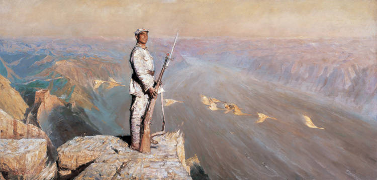 建军节特辑油画里的中国人民解放军