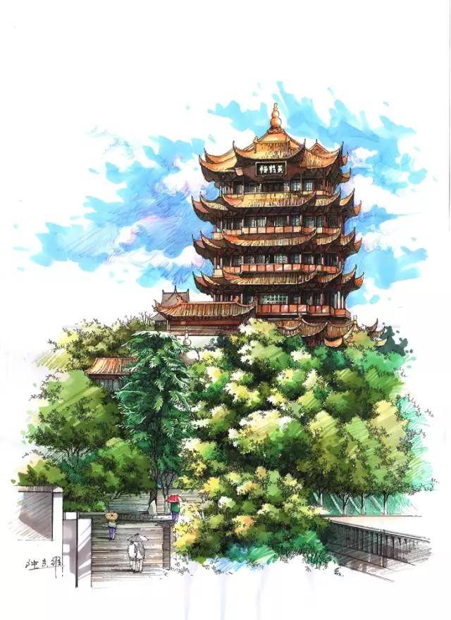 建筑马克笔手绘色彩表达
